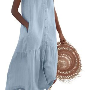 Light Blue Sleeveless Dress NEW medium